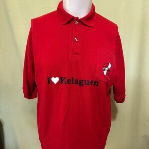 I Love Kelaguen 671 Guam Men's Red Polo Shirt Size 3XL Lifeline Sport